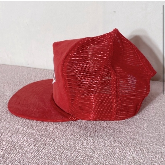 Vintage Babco Red Corduroy Mesh Back Snap Back Trucker Hat - Picture 3 of 9